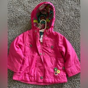 New! 18 mo Bright Floral, Pink, Fleece Lining Jacket